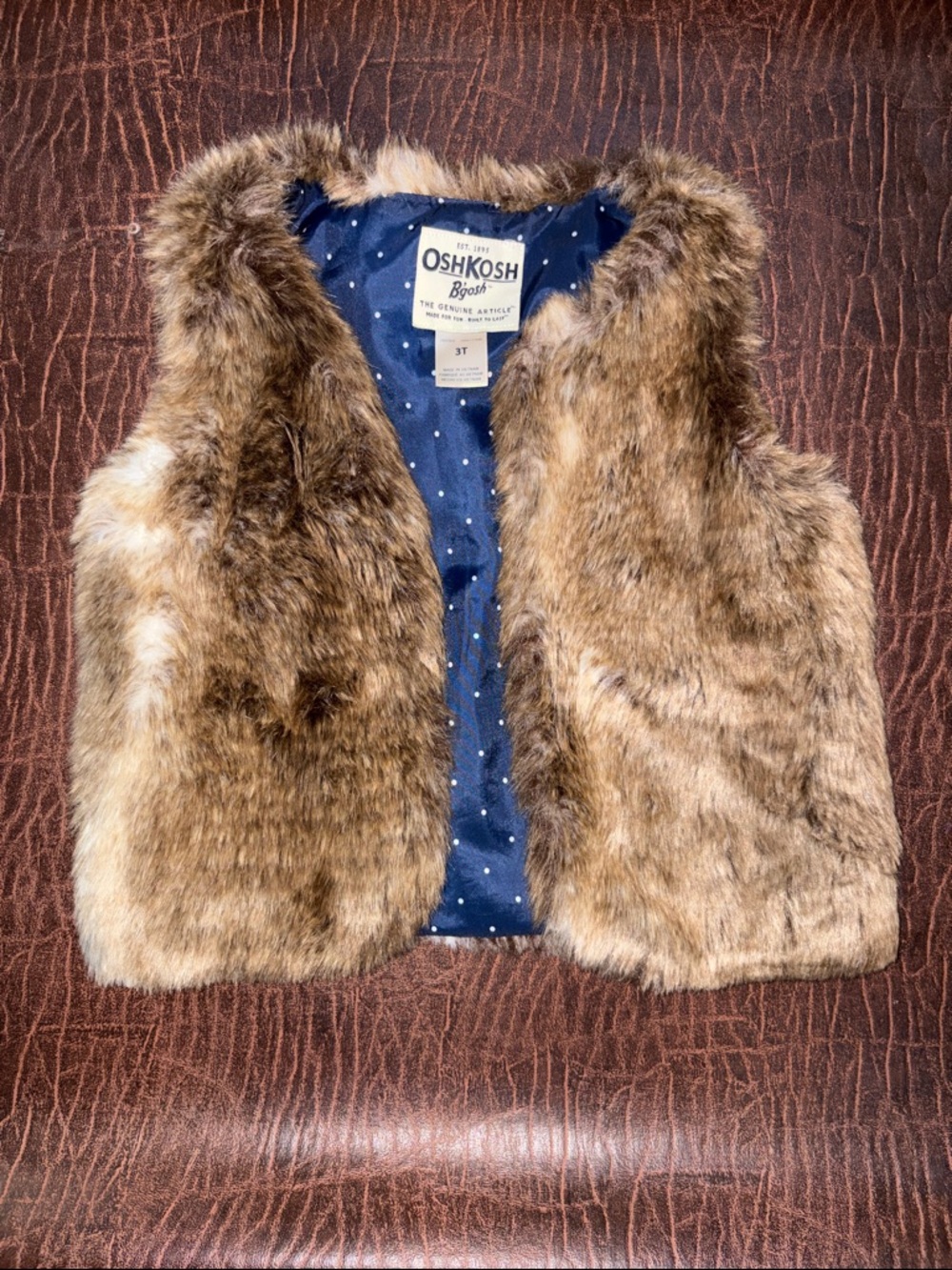OshKosh Faux Fur Vest in Brown